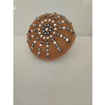 Frontriemenshop Swarovski haarnet donker blond saffier/01