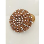 Frontriemenshop Swarovski haarnet donker blond crystal ab