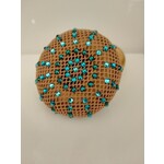 Frontriemenshop Swarovski haarnet donker blond emerald