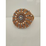 Frontriemenshop Swarovski haarnet donker blond saffier/01