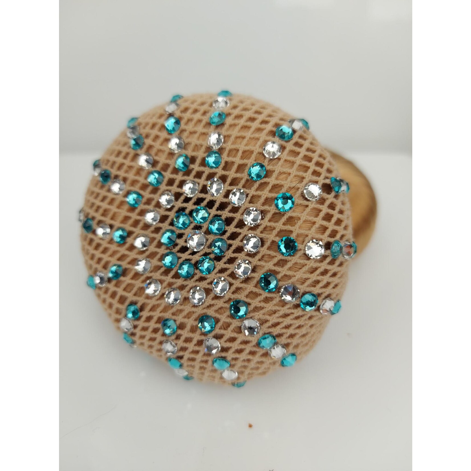 Frontriemenshop Swarovski hairnet light blond emerald/01