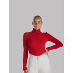 Aviar Aviar long sleeve zip ruffle shirt red