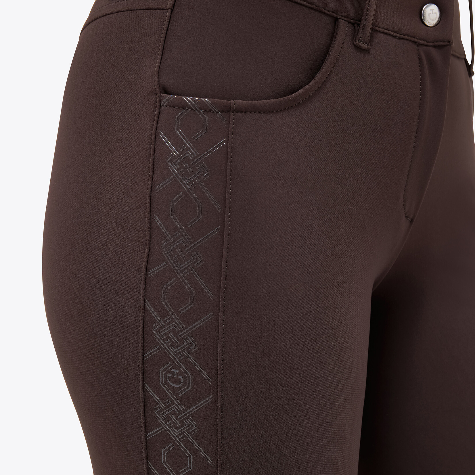 Cavalleria Toscana Cavalleria toscana argyle print knie grip rijbroek bruin