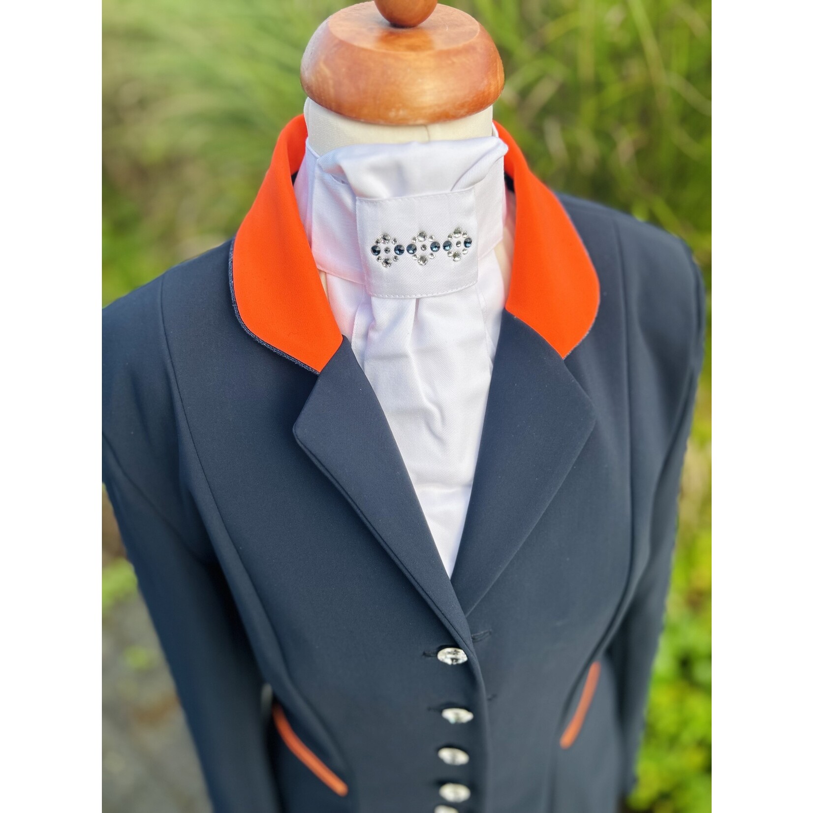 Lamantia Couture Nederland DEMO Wedstrijdjas sportief donker blauw oranje (maat 38)