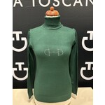 Equestrian-style Equestrian style turtle neck dark green swarovski bit