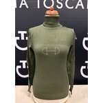 Equestrian-style Equestrian style turtle neck army green swarovski bit