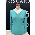 Equestrian-style Equestrian style sweater aqua swarovski bit