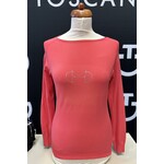 Equestrian-style Equestrian style sweater pink swarovski bit