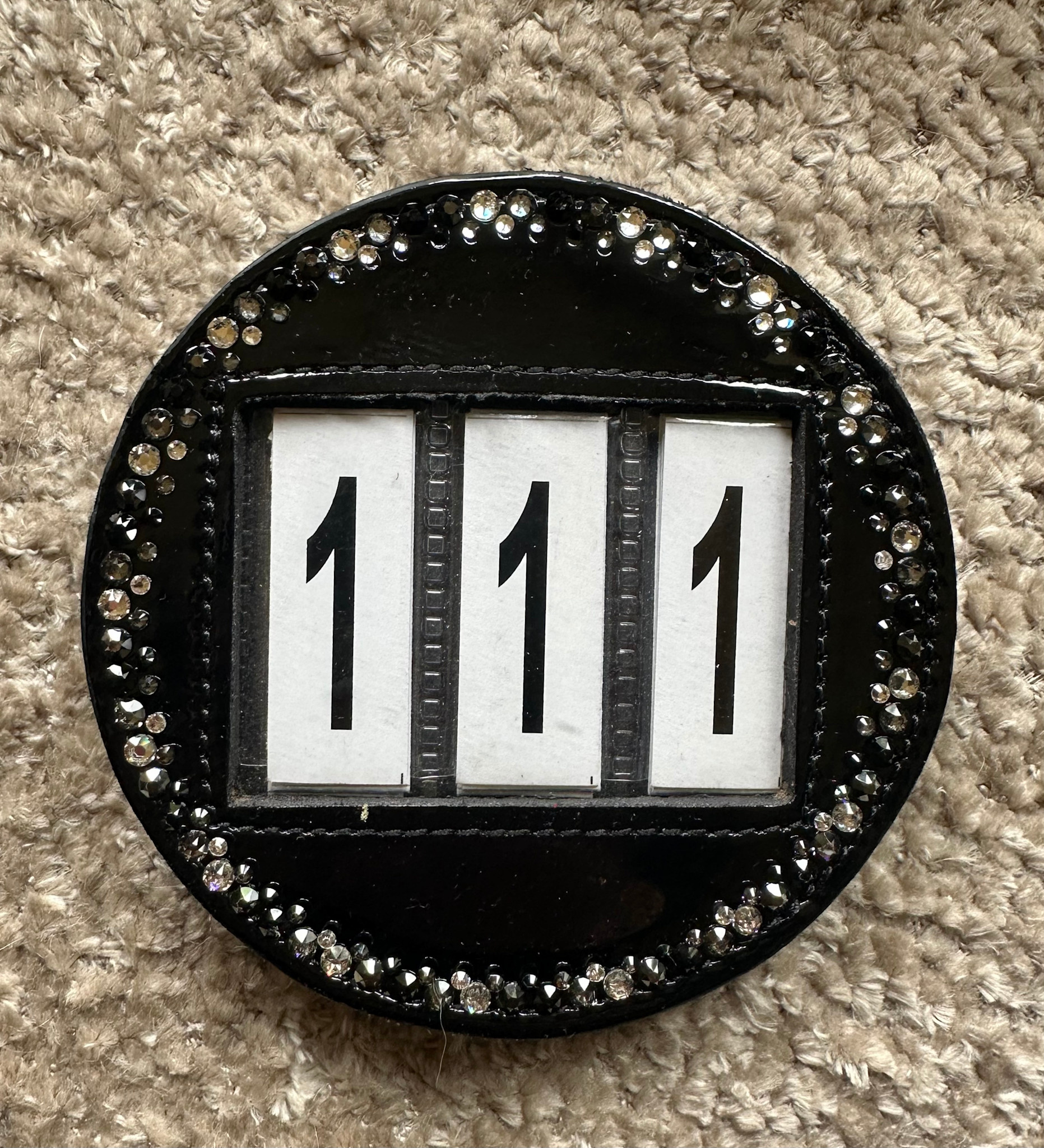 Swarovski Competition number Black Patent Crystal 01 Jet - Equestrian ...