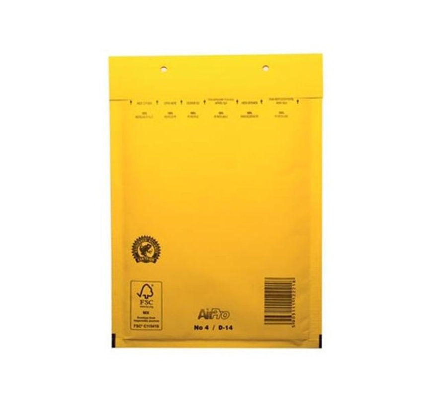 Enveloppes à coussin d'air jaunes D 180 x 265 mm A5+ Jaune coloré - Boîte de 100 pièces.