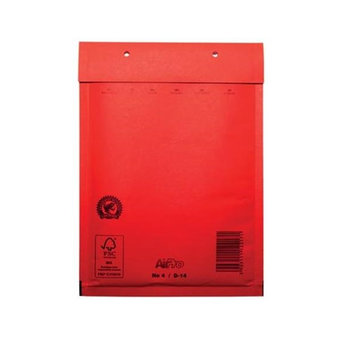 Specipack Enveloppes à coussin d'air rouges D 180 x 265 mm A5+ Colorées rouges - Boîte de 100 pièces.