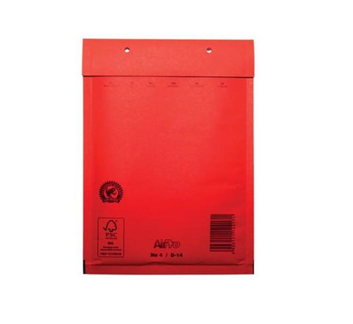 Specipack Enveloppes à coussin d'air rouges D 180 x 265 mm A5+ Colorées rouges - Boîte de 100 pièces.