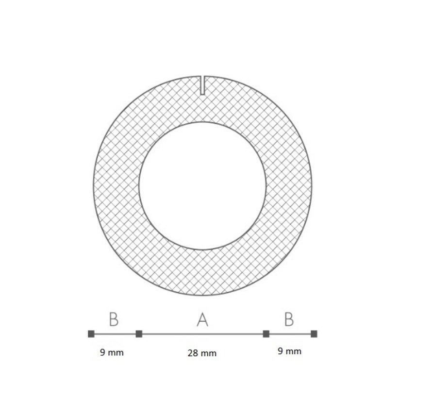 Schuimprofiel O-vorm Buisisolatie 28 mm Doos 52 stuks - 100 cm per profiel