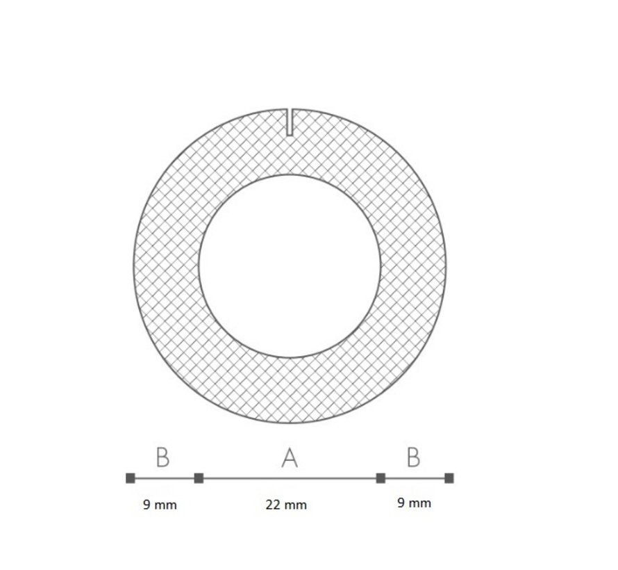 Profilé en mousse en forme de O Tube d'isolation 22 mm Boîte de 70 pièces - 100 cm par profilé