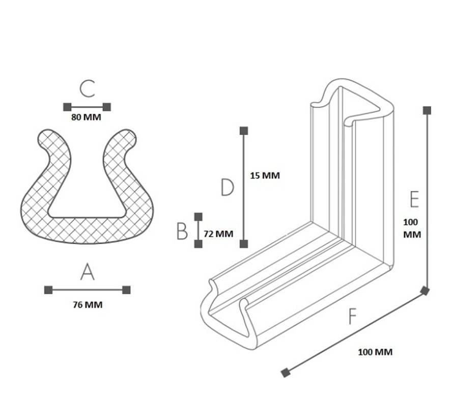 Schuimprofiel Hoekstuk 80 - 100 mm x 100 mm x 18 mm Doos 160 stuks