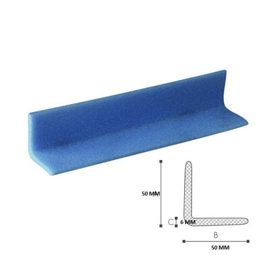 Profilé en mousse en forme de L 50 mm x 50 mm x 6 mm Boîte de 240 pièces - Longueur 1 mètre par profilé