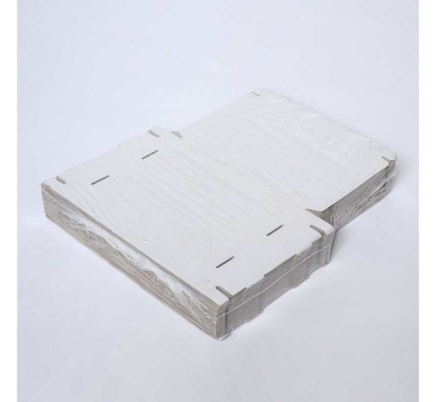 Boîte aux lettres en carton ondulé E 350 x 225 x 30 mm XL Blanc - avec fermeture supplémentaire - Lot de 50 boîtes postales