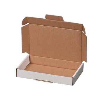 Specipack Boîte aux lettres en carton ondulé E 180 x 115 x 30 mm A6 Blanc - avec fermeture supplémentaire - Lot de 30 boîtes postales