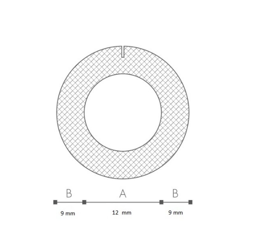 Profilé en mousse en forme de O Tube d'isolation 12 mm Boîte de 118 pièces - 100 cm par profilé