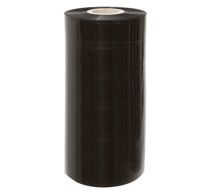 Machinewikkelfolie 270% Zwart - Dikte 23 my - 500 mm breed