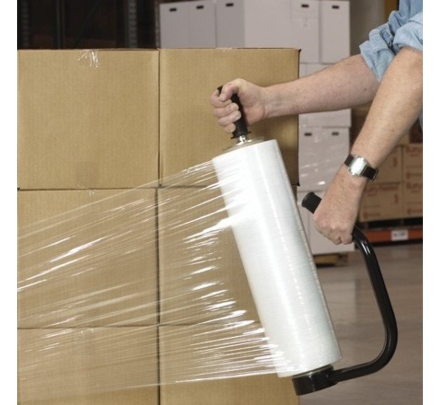 Stretchfolie Wikkelfolie Handrollen 6 stuks Power 23 my eenzijdig Klevend en Transparant - 50 cm x 300 m - Doos met 6 rollen Palletfolie