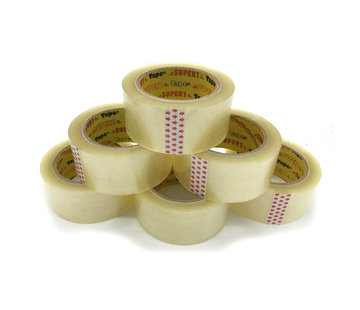 Verpakkingstape High Tack Acryl Tape Transparant 32 my - 6 Rollen