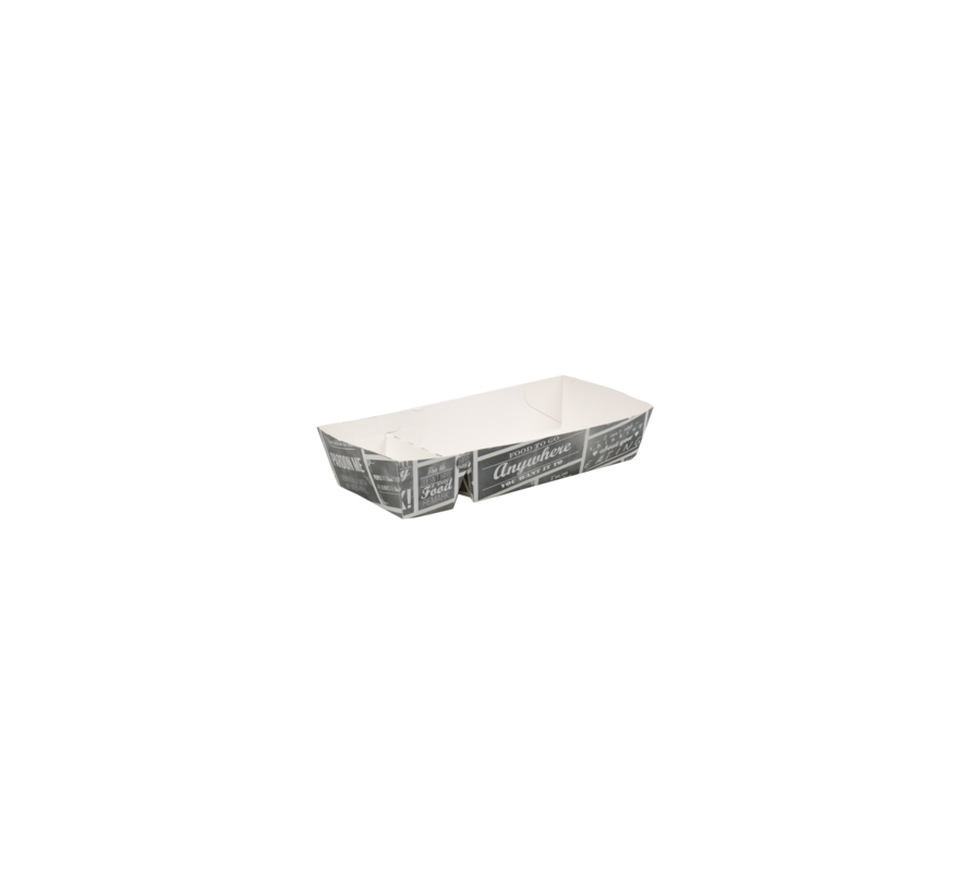Plateau snack en carton A22 - Pubchalk 176 x 85 x 35 mm - 300 pièces