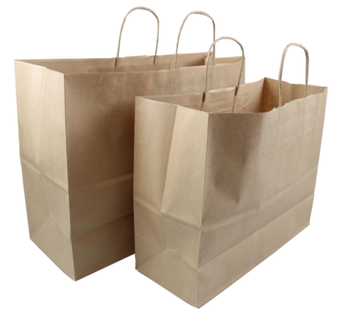 Specipack Papieren draagtas - kraft papier - bruin - 45 x 17 x 33 cm  - 100 stuks