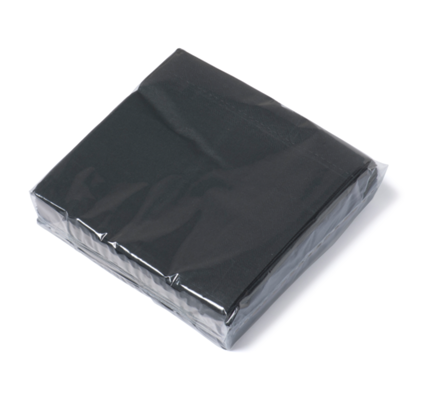 Serviette de table cellulose - 2-ply - 33x33cm - noir - 24x50 pièces