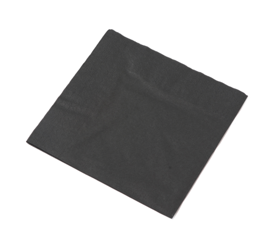 Servet cellulose - 2-laags - 25x25cm - zwart - 24x50 stuks