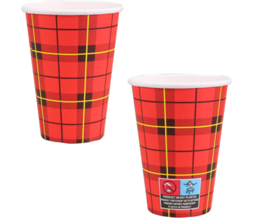 Specipack Gobelet à café en carton - Motif écossais / Scotty - 180 ml - Carton de 2 500 pièces