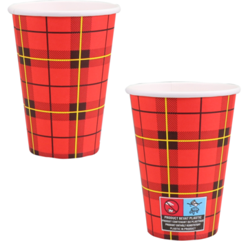 Specipack Koffiebeker karton - Schotse Ruit / Scotty - 180ml - Doos met 2.500 stuks