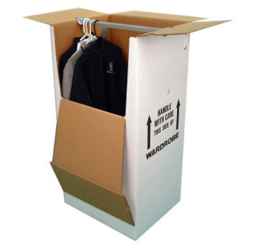 Specipack Carton penderie Extra Large - avec tringle - carton de déménagement pour vêtements 550x600x1280mm - blanc -1 carton