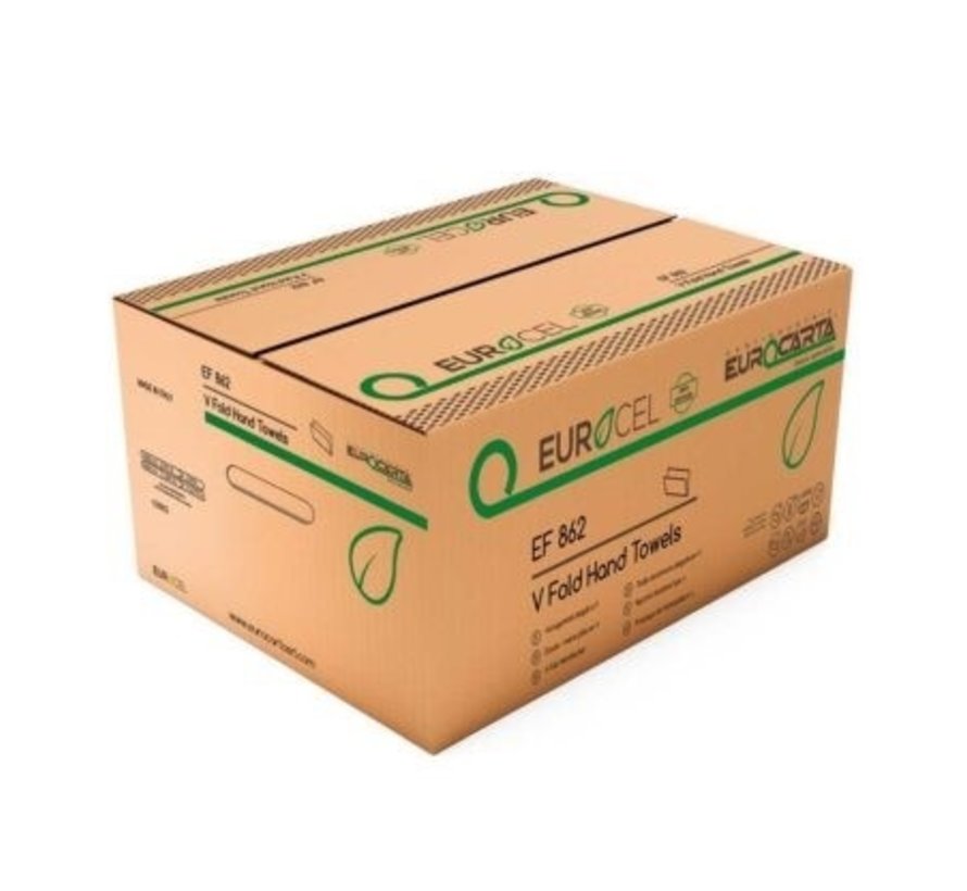 Handdoekjes Z-vouw - 100 % gerecycled - 2 laags - 20,8 x 21 cm - 3000 stuks