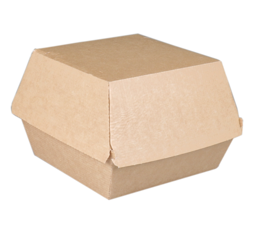 Specipack Plateau à hamburgers en papier ondulé vierge - grand - 120 x 120 x 100 mm - 318 pièces