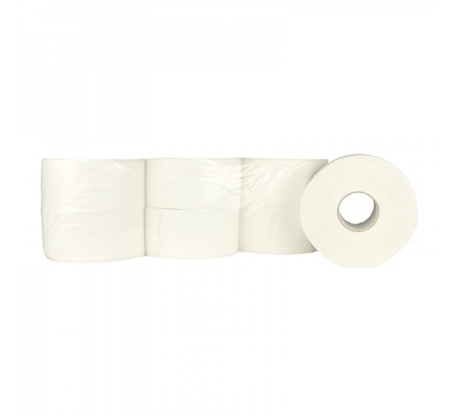 Papier toilette Jumbo Mini 100% cellulose - papier toilette 2 plis - 12 rouleaux de 180 mètres sous film plastique