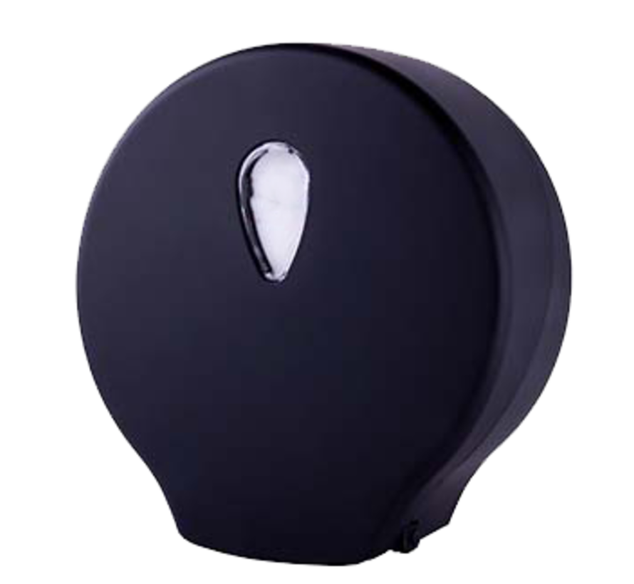 Distributeur de papier toilette Maxi Jumbo - recyclé - plastique noir - soft touch - diamètre max 27,5 cm