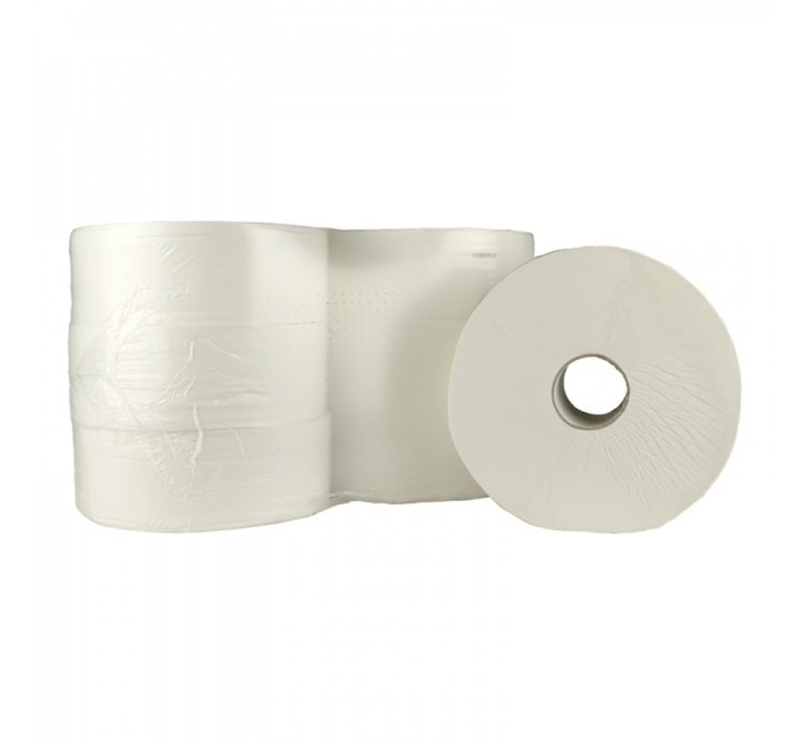 Wc papier Jumbo Maxi 100% cellulose - 2 laags toiletpapier - 6 rollen van 380 meter in folie