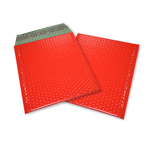 Specipack Rood luchtkussen enveloppen metallic glanzend D 180 x 250 mm A5+ - Doos met 100 stuks