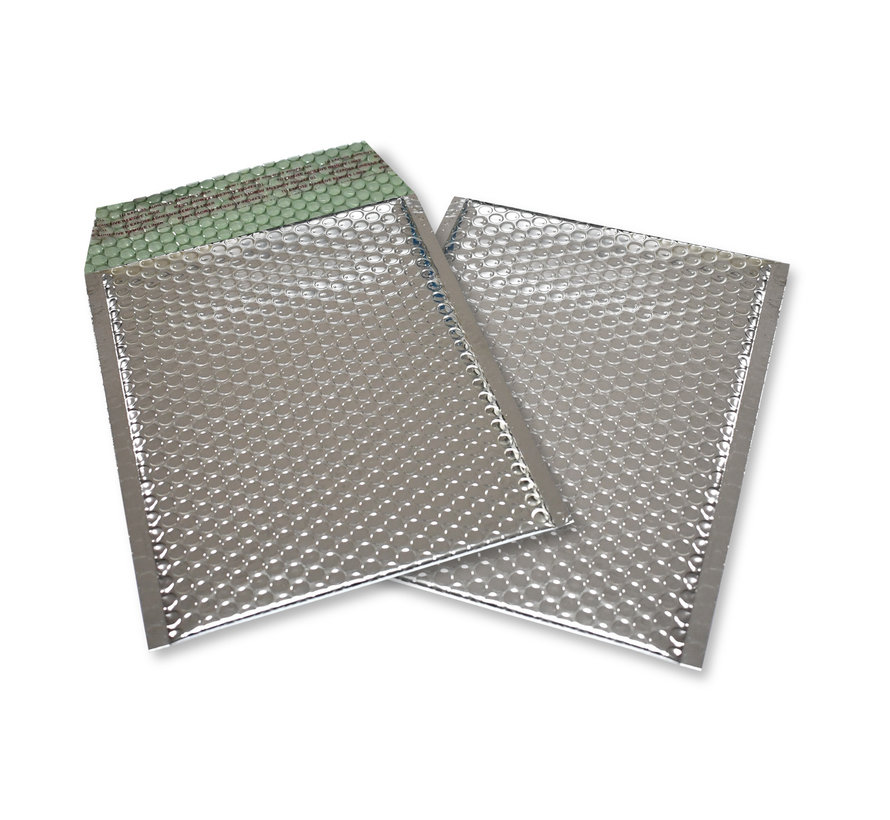 Enveloppes à coussin d'air argenté métallisé brillant D 180 x 250 mm A5+ - Boîte de 100 pièces.