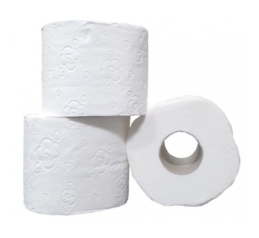 Papier hygiénique Traditionnel 100% cellulose - Papier hygiénique 3 plis - 250 feuilles par rouleau - 72 rouleaux dans l'aluminium