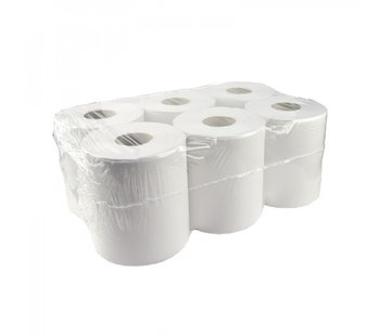 Specipack Rouleau d'essuie-mains Midi Centerfeed en papier recyclé - 1 pli - 19 cm - 6 x 300 mètres sous film plastique