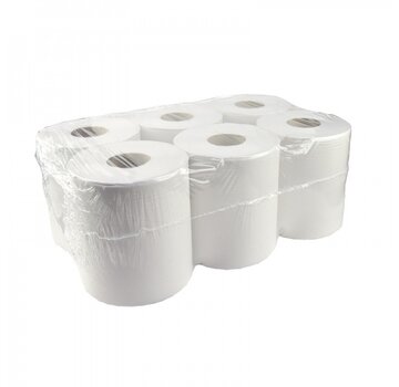 Specipack Rouleau d'essuie-mains Midi Centerfeed en papier recyclé - 1 pli - 19 cm - 6 x 300 mètres sous film plastique