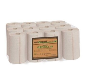 Specipack Rouleau d'essuie-mains Mini Centerfeed 100% recyclé - 2 plis - 20 cm - 12 rouleaux de 60 mètres sous film plastique