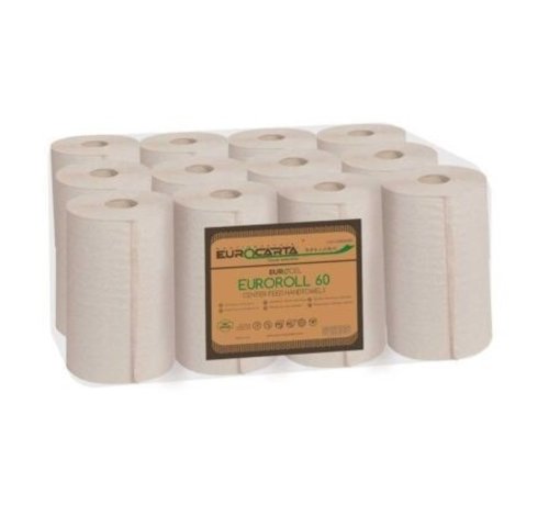 Specipack Rouleau d'essuie-mains Mini Centerfeed 100% recyclé - 2 plis - 20 cm - 12 rouleaux de 60 mètres sous film plastique