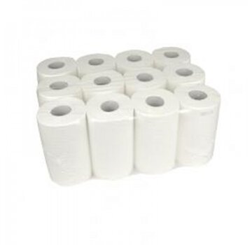 Specipack Rouleau d'essuie-mains Mini Coreless 100% cellulose - 1 pli - 19 cm - 12 x 120 mètres sous film plastique