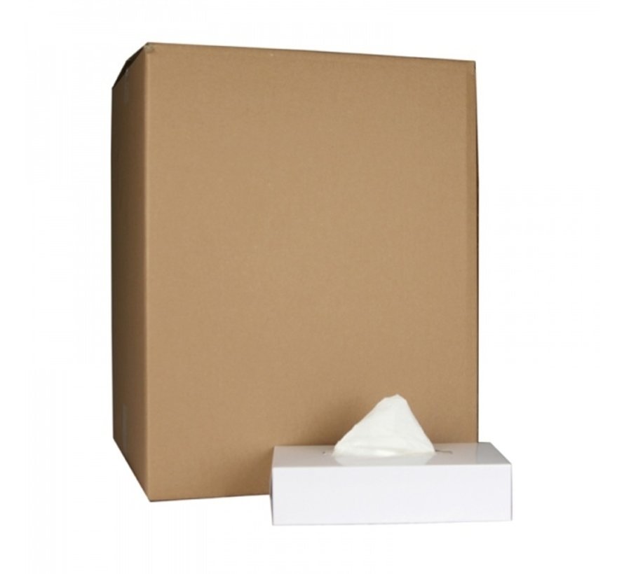 Boîte à mouchoirs face - 100% cellulose - 2 couches - 20 x 21 cm - 36 boîtes de 100 mouchoirs