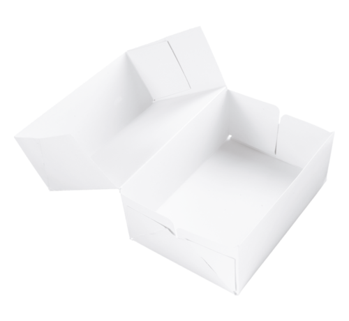 Specipack Boîte à gâteaux en carton - blanc - 250 x 250 x 80 mm - 150 pièces