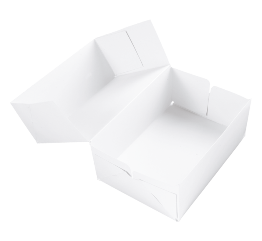 Boîte à gâteaux en carton - blanc - 250 x 250 x 80 mm - 150 pièces
