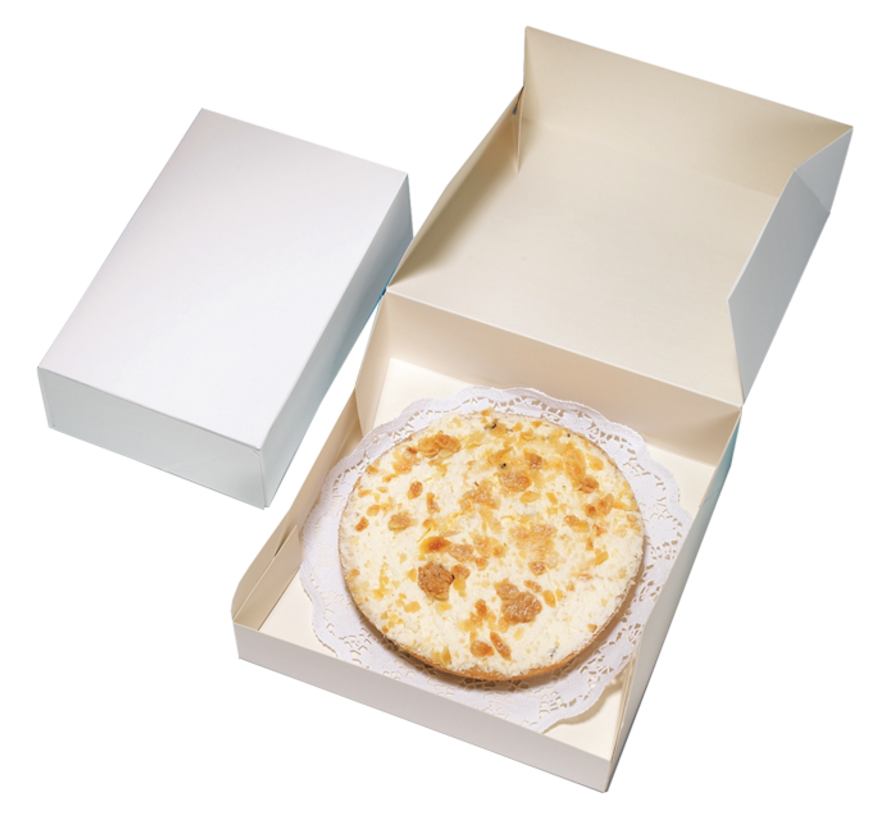 Boîte à gâteaux en carton duplex - blanc - 240 x 160 x 80 mm - 300 pièces
